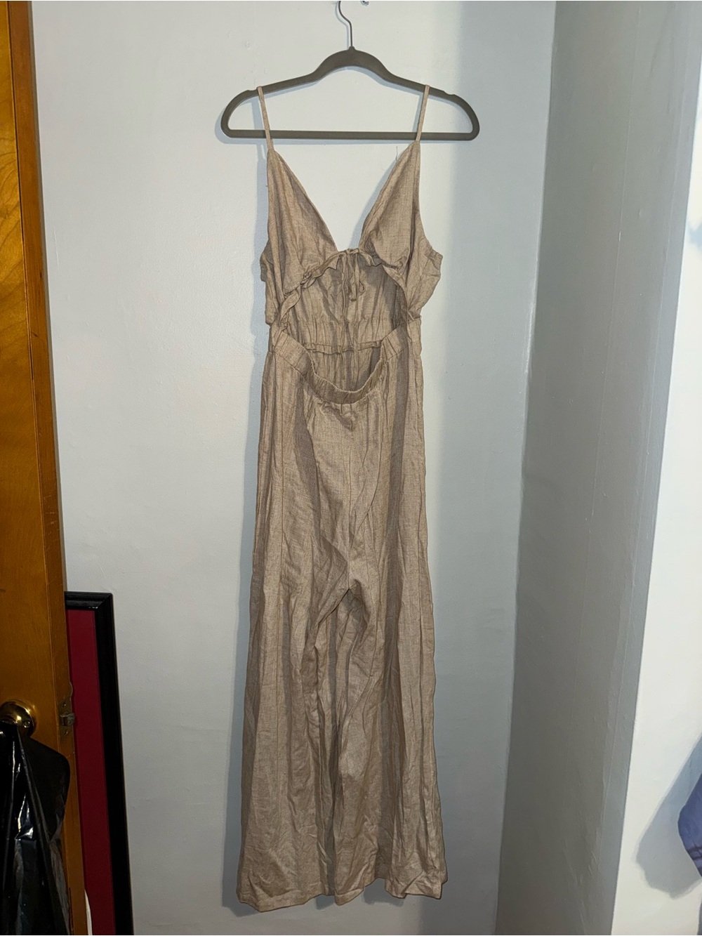Beige Spaghetti Strap Pantsuit